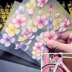11PCS JDM Sakura Road Bicycle Frame Stickers Top Tube Waterproof Flower DIY Decoration Accessories Bike Durable Vinyl Decals