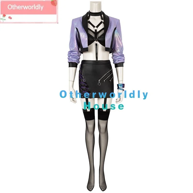 Disfraz de juego LOL Evelynn KDA para mujer, uniforme Sexy, peluca, conjunto de disfraz