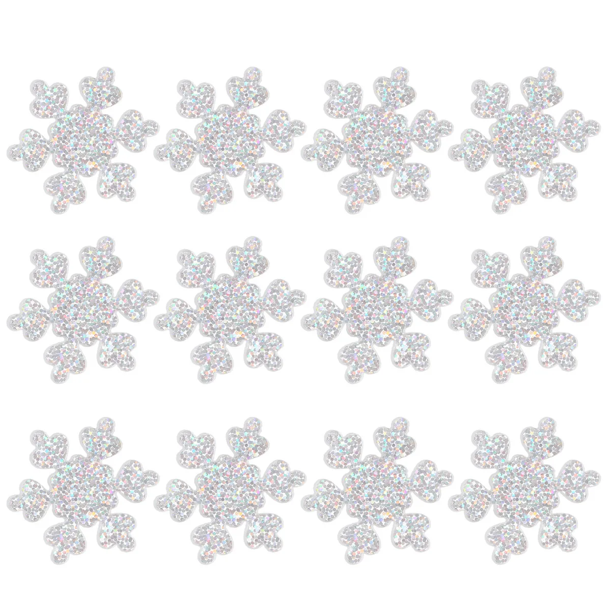 จี้เกล็ดหิมะ 50 ชิ้น อุปกรณ์ตกแต่งเกล็ดหิมะ DIY ของตกแต่งคริสต์มาสสำหรับเคสมือถือ สมุดภาพ อุปกรณ์ตกแต่งผม เครื่องประดับ