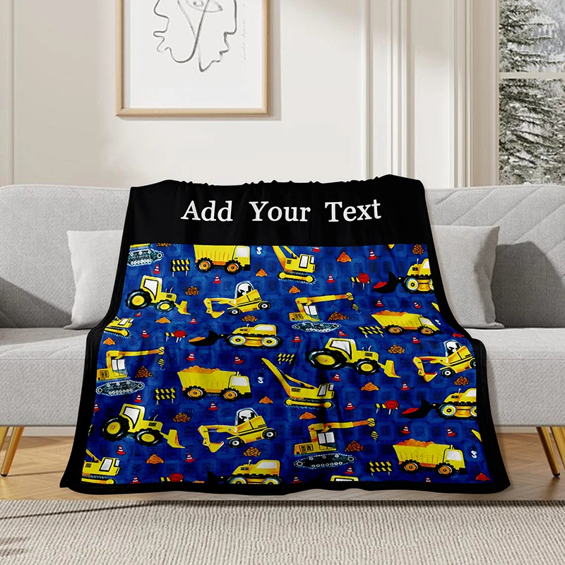 Assorted Cartoon Digger Customized Blanket Childish Cartoon Digger Children's Day Gift Birthday Gift Sofa Bedroom Available