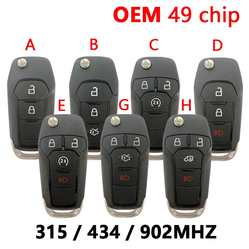 CN018133 Original 2/3/4 Buttons Smart Remote Key 49 Chip 315/434/902MHz Keyless Go For Ford F150 F250 Fusion Transit