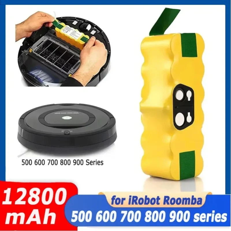 Wiederaufladbarer Akku für IRobot Roomba 14,4V 12800mAh 500 550 560 600 650 698 780 876 900 Serie Staubsauger-Akku