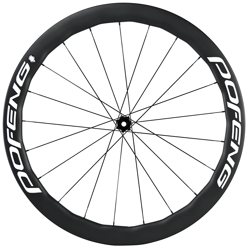 700C Disc Brake Road Bicycle Wheelset Carbon Fiber Clincher/Tubeless Wheels UD Glossy U Shape