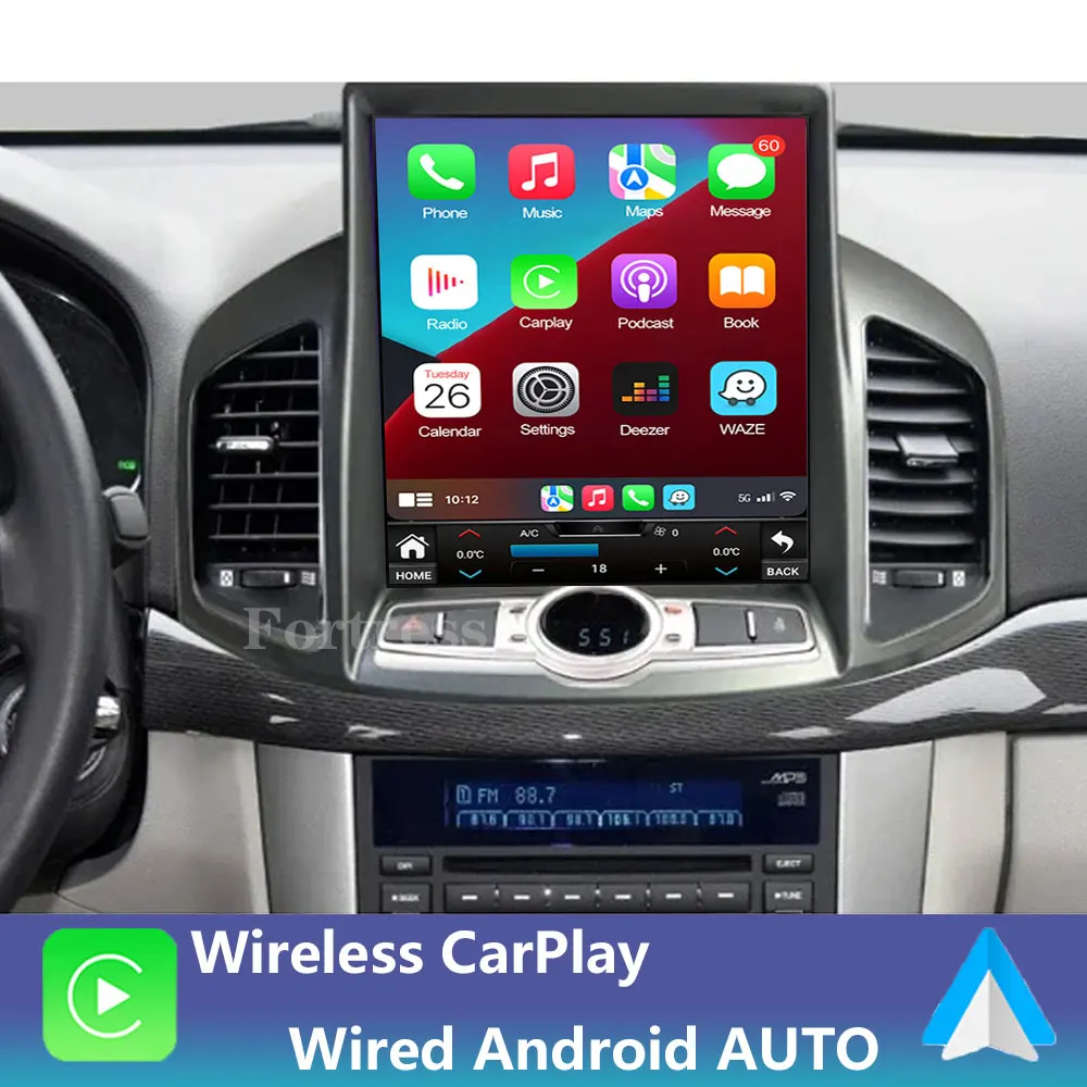 Android Auto Wireless Carplay For Chevrolet Captiva 1 2011-2016 Tesla Style Screen 2Din Car Radio Multimedia Player HeadUnit