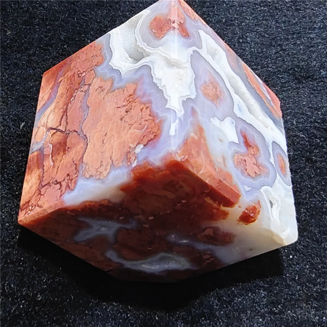 Rare Gemstones Natural Rose Cherry Blossom Agate Cube Ornament Mineral Crystals Precious Stone Collection Charm Home Decoration