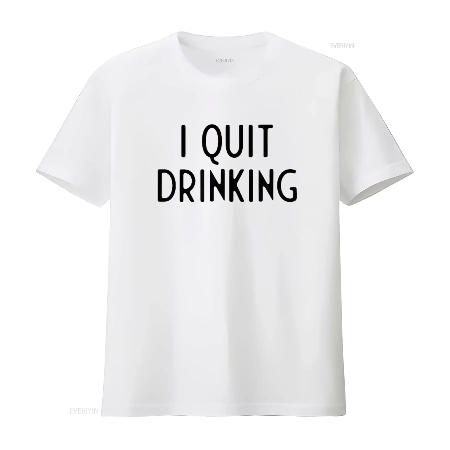 I Quit Drinking Funny White Lie Party Mens T Shirt vintage Washed Stylish Soft streetwear homme Top For Everyday Wear Casual