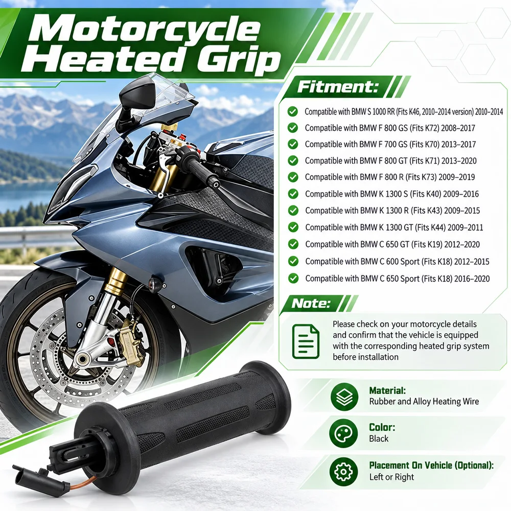 For BMW S 1000 RR F 800 700 GS F 800 R C 650 GT K 1300 S R GT Motorcycle Heated Hand Grip Rubber Motorcycle Accessories