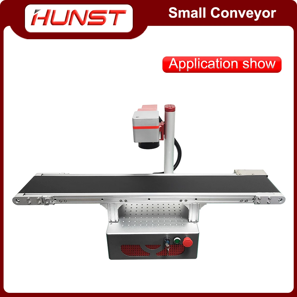 HUNST Conveyor Table with Stepper Motor Auto Feed Conveyor for Fiber CO2 UV Camera Vision Laser Markers.