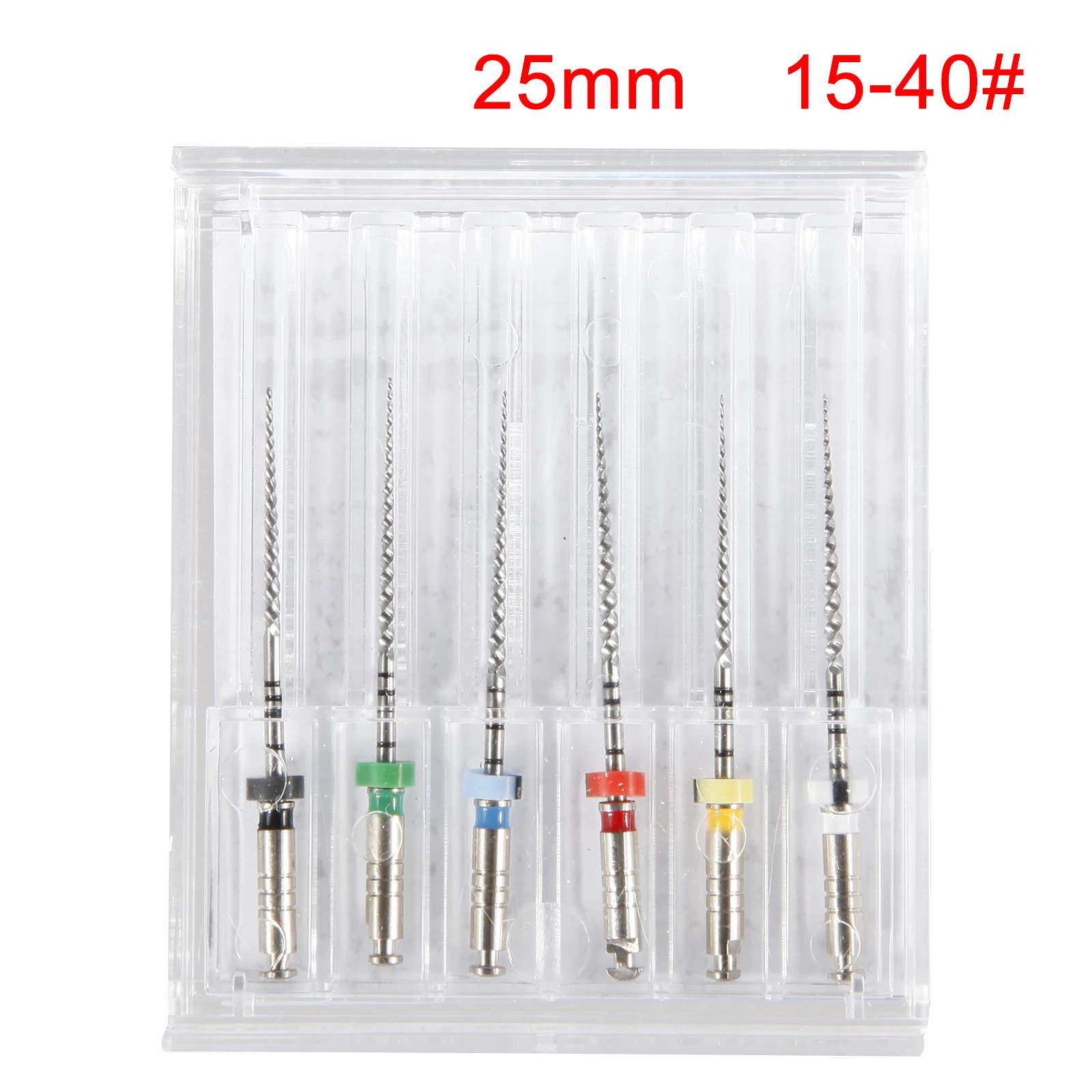 5 Pack Dental Endodontic NiTi Root Canal DK Files 25mm Taper .06/04(04 #15-40）for Engine Use 6PCS Mixed Package