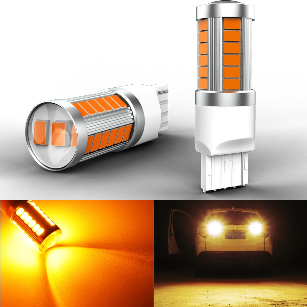 2pcs T20 7440 W21W WY21W Led Car Lights Running Light High Quality Reverse Light For Toyota Corolla FJ Cruiser Camry Aygo CHR