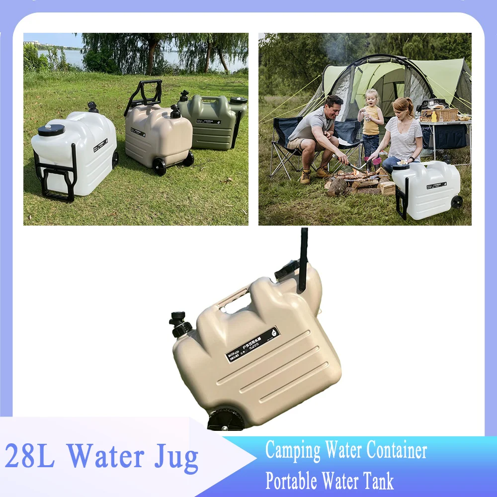

28L Water Jug Camping Water Container Portable Water Tank with Spigot for Camping Outdoors