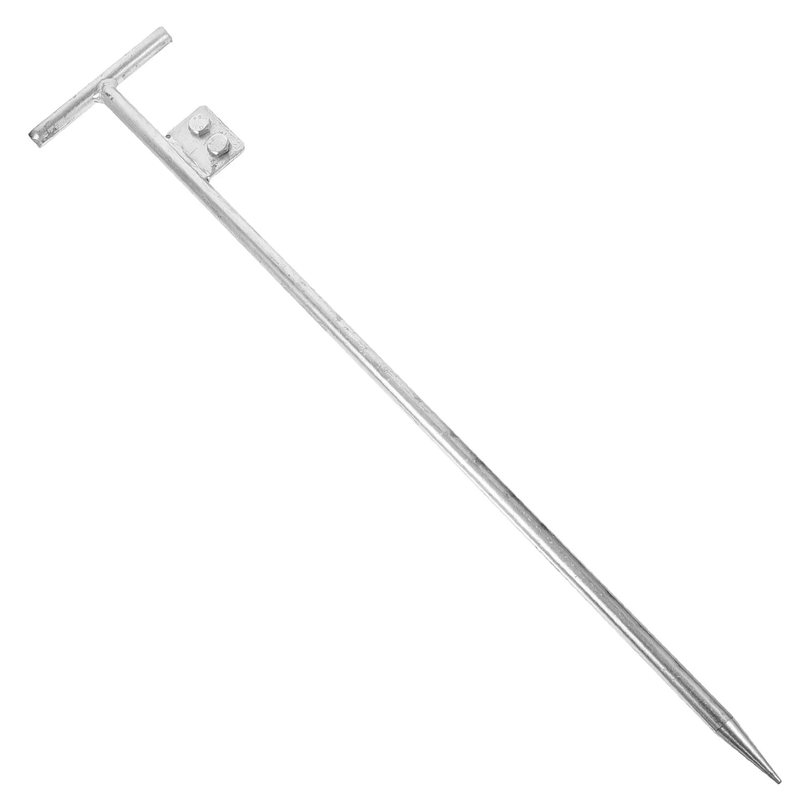 Ground Rod 4Ft 8Mm Galvanized Steel Metal Grounding Stake For Outdoor Electric Fence Antenna Ground Wire Connection