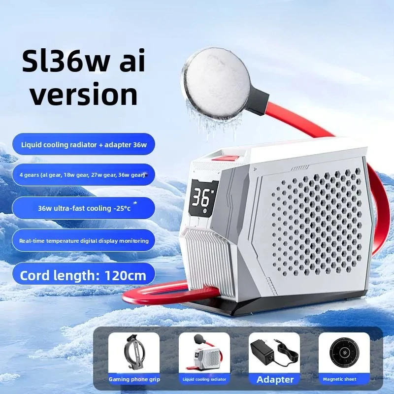 60W Magnetic Semiconductor Liquid Cooling Radiator Mobile Phone Cooler for Gaming Live Streaming