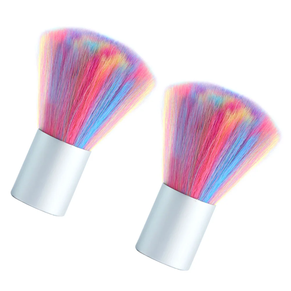 قطعتان من فرشاة مكياج عالية الجودة للنساء بمقبض قصير وشعيرات نايلون فائقة النعومة لمستحضرات التجميل الاحترافية وبودرة أحمر الخدود #3