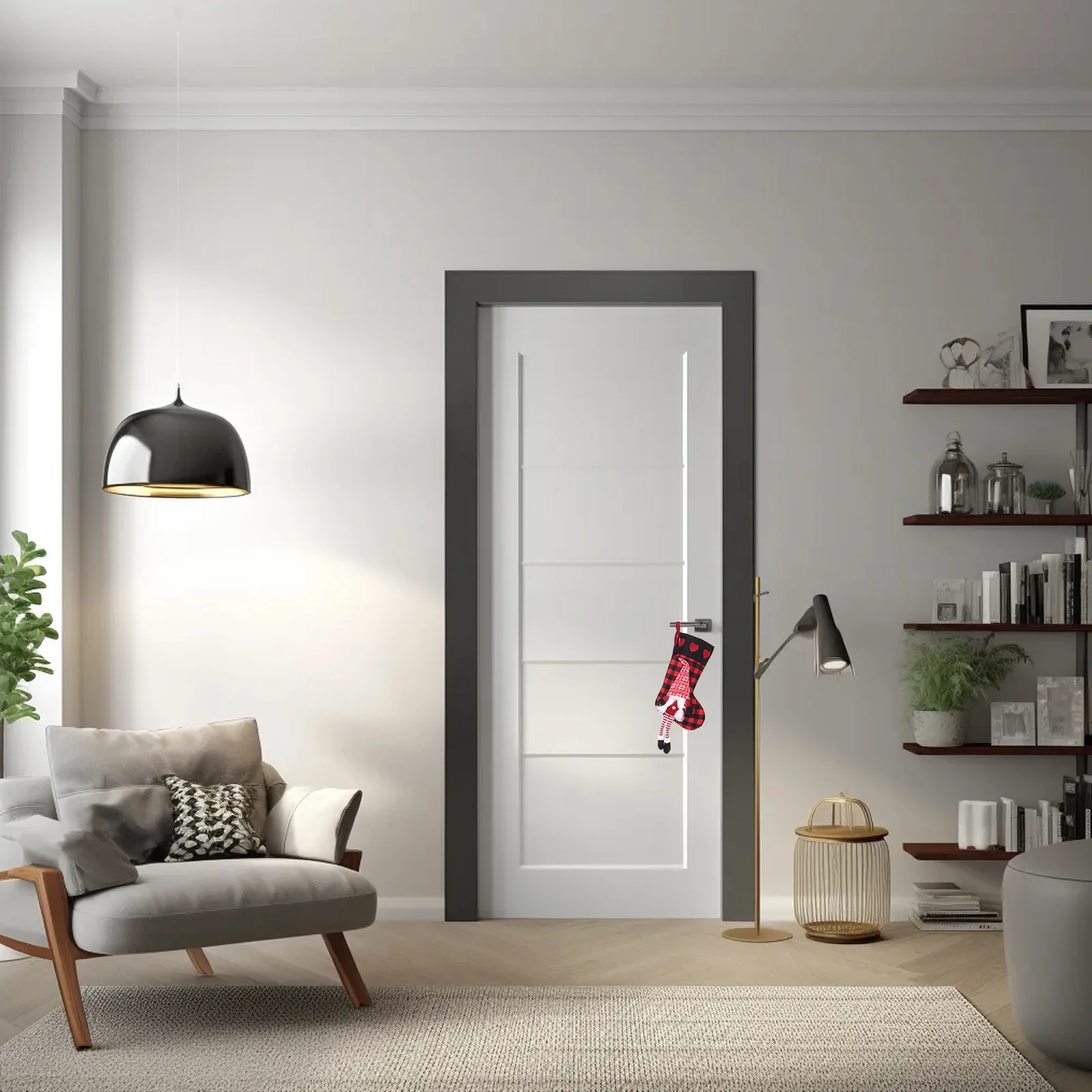 جوارب عيد الميلاد كبيرة جدًا، تصميم ساق معلق منقوش احتفالي، حقيبة زينة للوجه للحلوى المفضلة، شجرة عيد الميلاد المنزلية