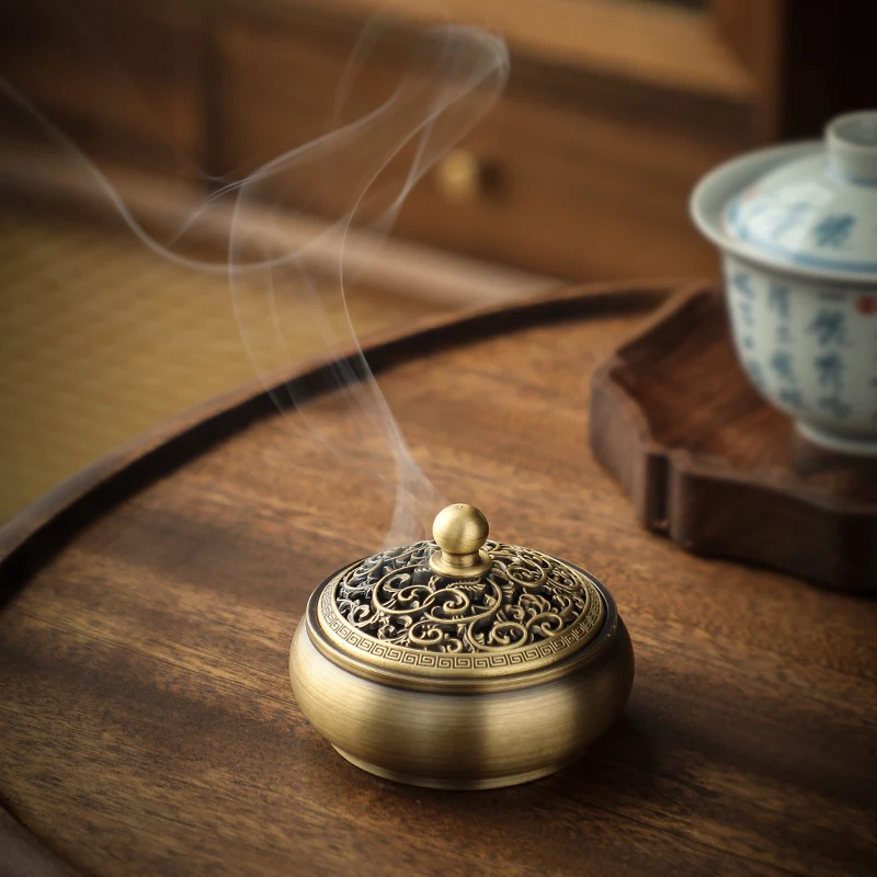 Pure Copper Incense Coil Burner Living Room Bedroom Home Lavender Flavor Sandalwood Stove Decoration Gift for Friends