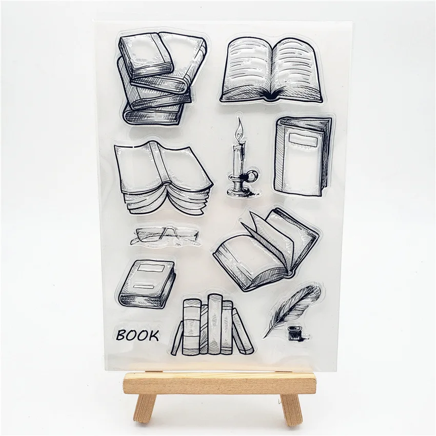 Knowledge Book Transparent Clear Silicone Stamp Seal Scrapbooking Decorative Clear Stamp Sheets