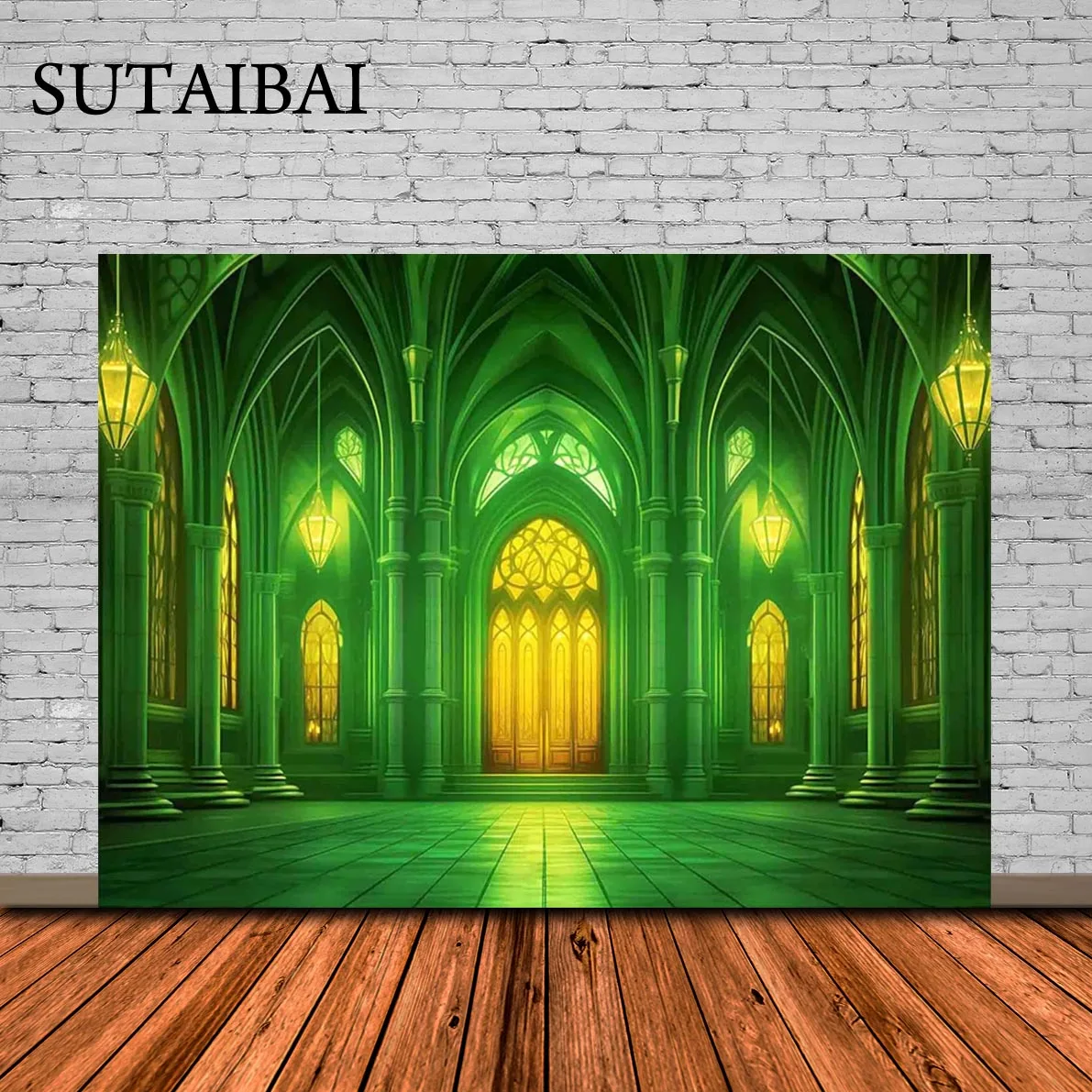 

Green Castle Photography Backdrop Wonderland Vintage Wizard Background Retro Movie Party Decorations Photo Booth Props Tapestry