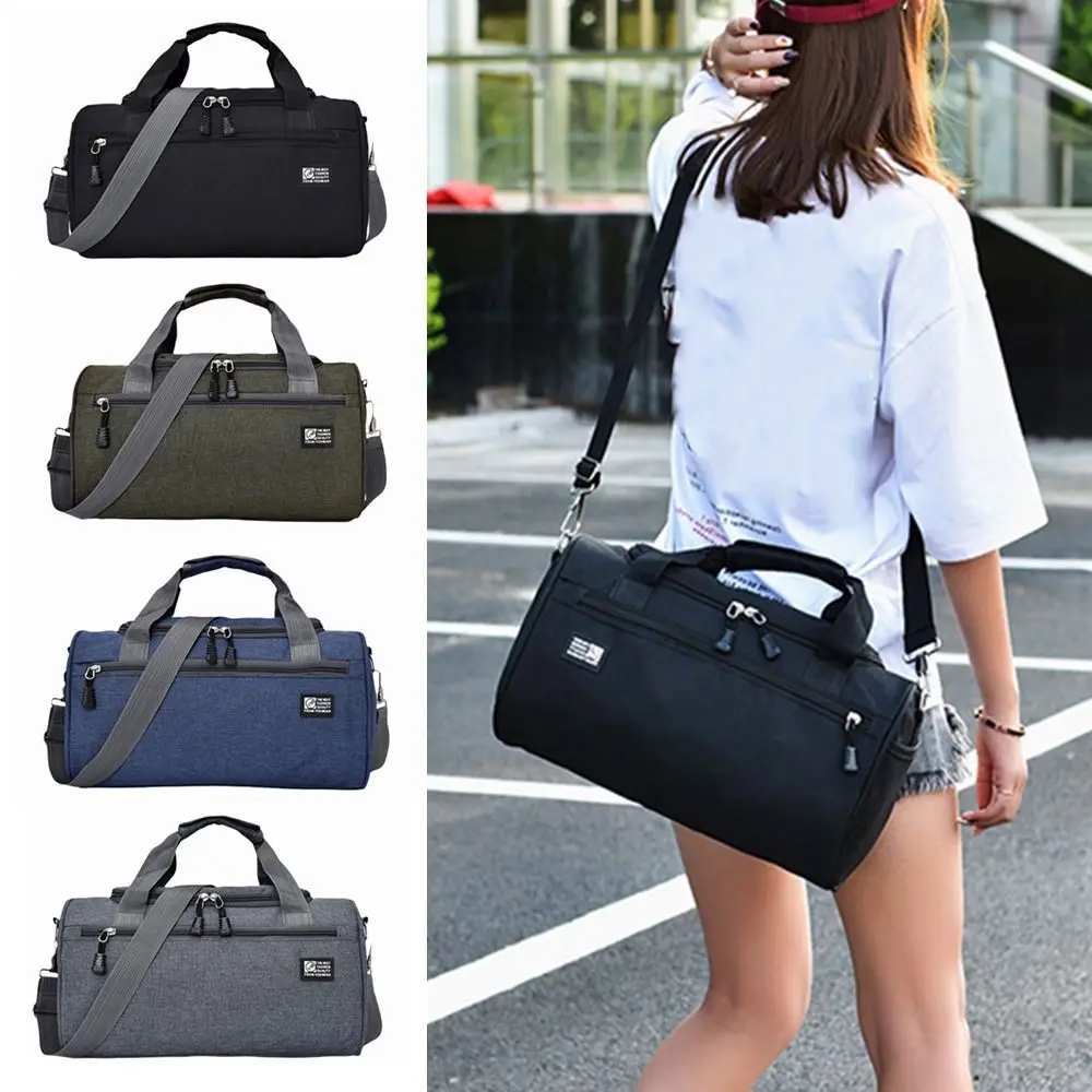

Portable Travel Duffel Bag Large Capacity Waterproof Women's Fitness Handbag Shoes Compartment Wear-resistant Gym Shoulder Bag
