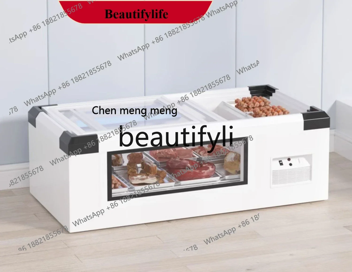

Desktop freezer refrigerated and fresh barbecue display cabinet mobile horizontal small refrigerator