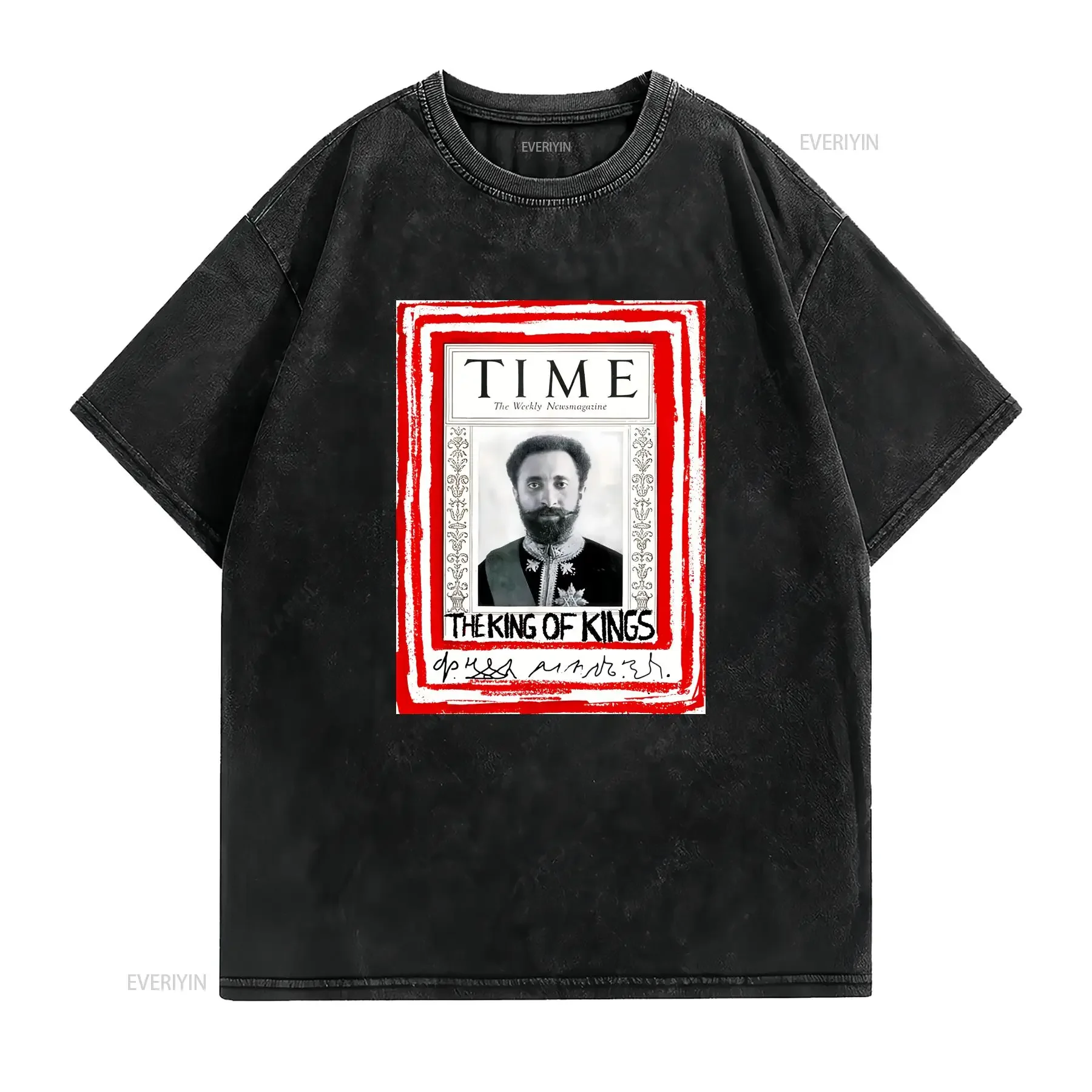 H I M Emperor Haile Selassie 1930 T Shirt  vintage Washed Comfortable Stretched designer clothes Versatile Unisex Breathable