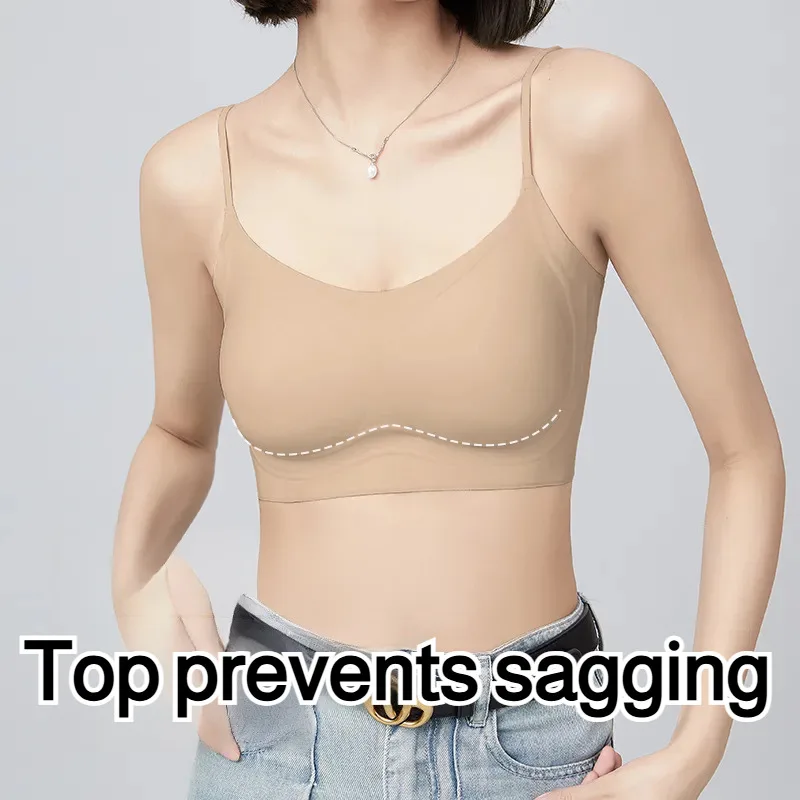 Brelira Ultra-Thin Traceless Underwear For Women With Small Breasts Gathered In Cool Feeling Beautiful Back Suspender Bra Vest
