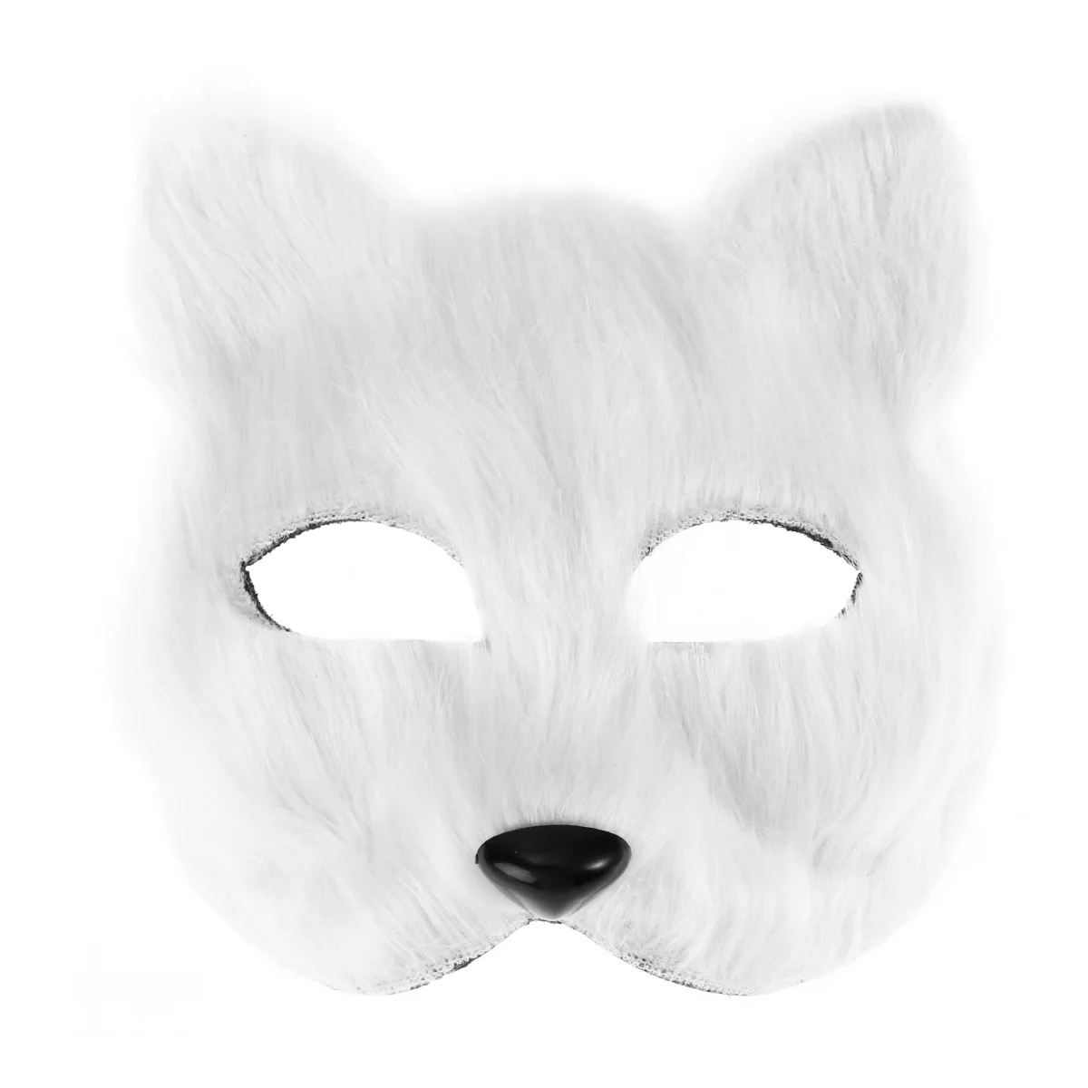 

Simple White Carnival Mask Furry Eye Cosplay Prom Masquerade Halloween Costumes