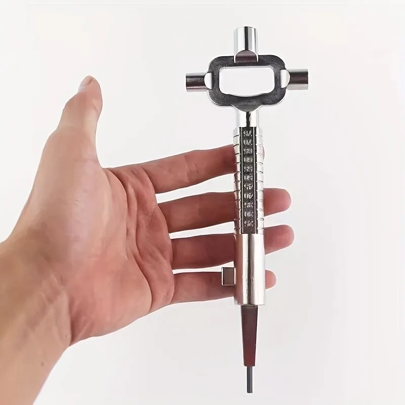 Multi-Function Lock Cylinder Tool – Wrench, Probe Rod & Measuring Scale for Locksmiths