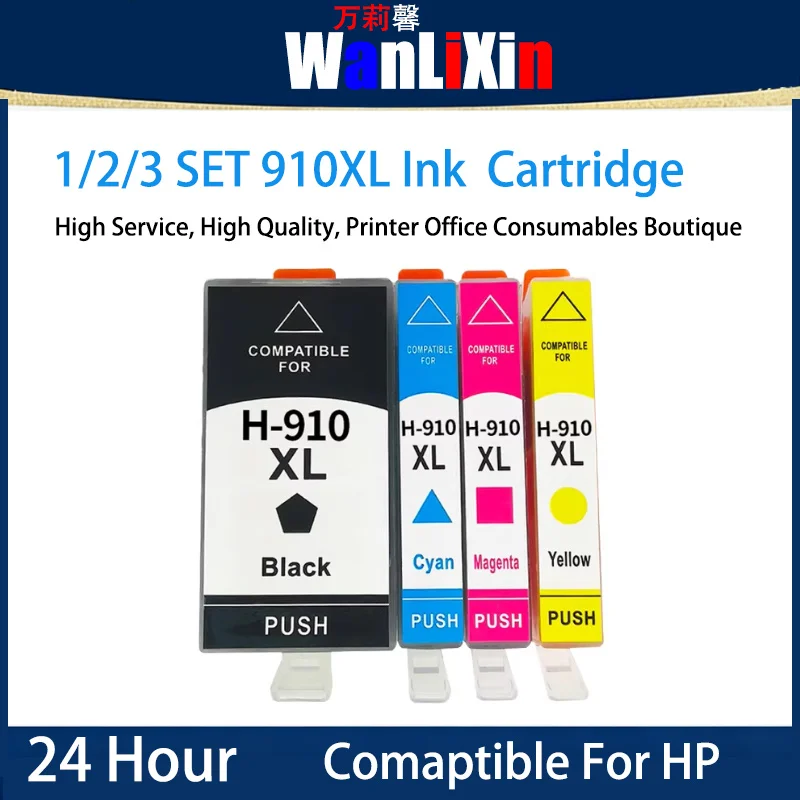 1/2/3 SET 910XL Ink Cartridge Compatible For HP 8010 8012 8014 8015 8017 8018 8020 8022 Printer