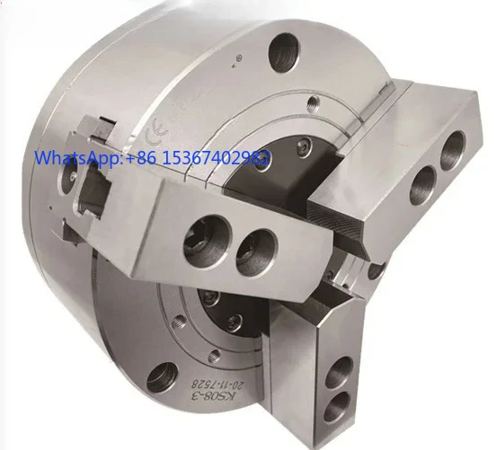 6 Inch 172mm 3-Jaw Solid Pneumatic Chuck KS06-3 Complete Set Air CNC Lathe Machine Tool Rotating Power Chuck Fixture