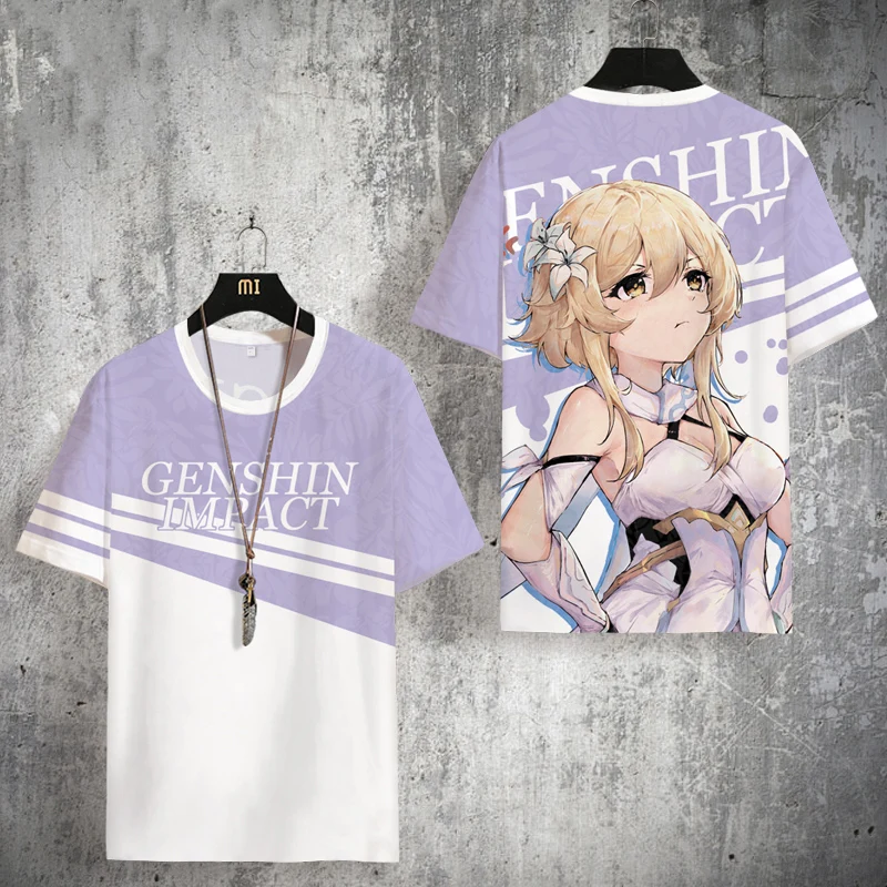 New Role-Playing Game Genshin Impact Anime T-shirts 3D Print Men Women Short Sleeve O-Neck t shirt Harajuku Cartoon Top Clothing