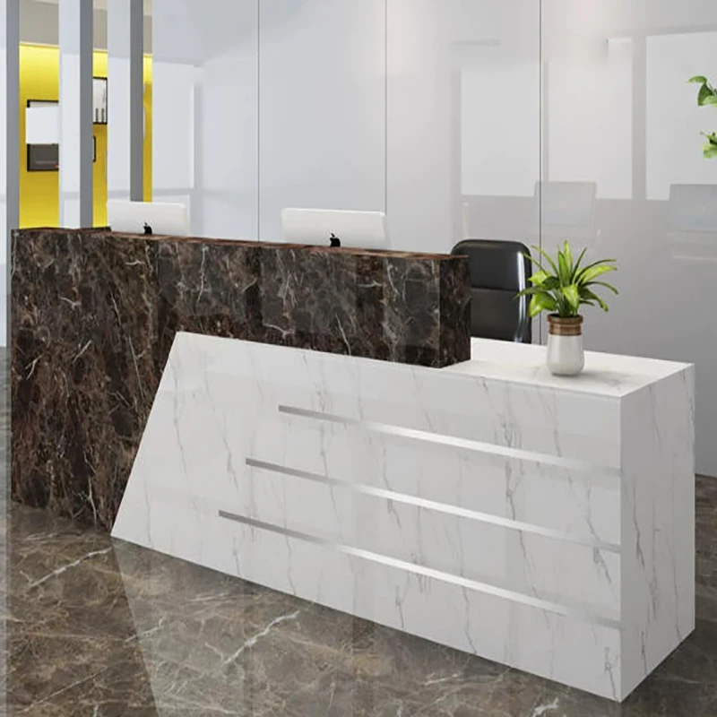 

Vintage Trendy Reception Desk Nordic Modern Reception Desk Display Luxury Aesthetic Bancone Commercial Furniture