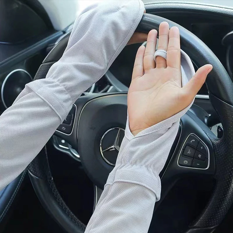 여성용 자외선 차단 팔 보호대 사이클링 아이스 실크 슬리브 여름 햇빛 차단 루즈 슬리브 햇빛 차단 슬리브