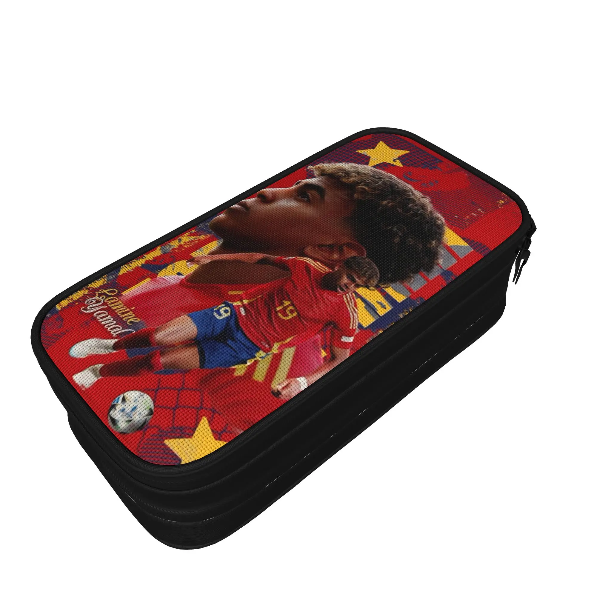 Lamine Y-Yamal Pencil Case New  Number 19 Football Pen Box Bags Girls Boys Large Storage Office Zipper Pencil Box view 2