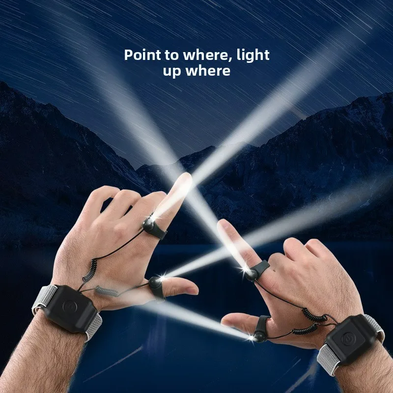Diamond Ring-shaped Wrist Rechargeable Flashlight with Strong Light, Precise Local Illumination, Portable Fishing Light