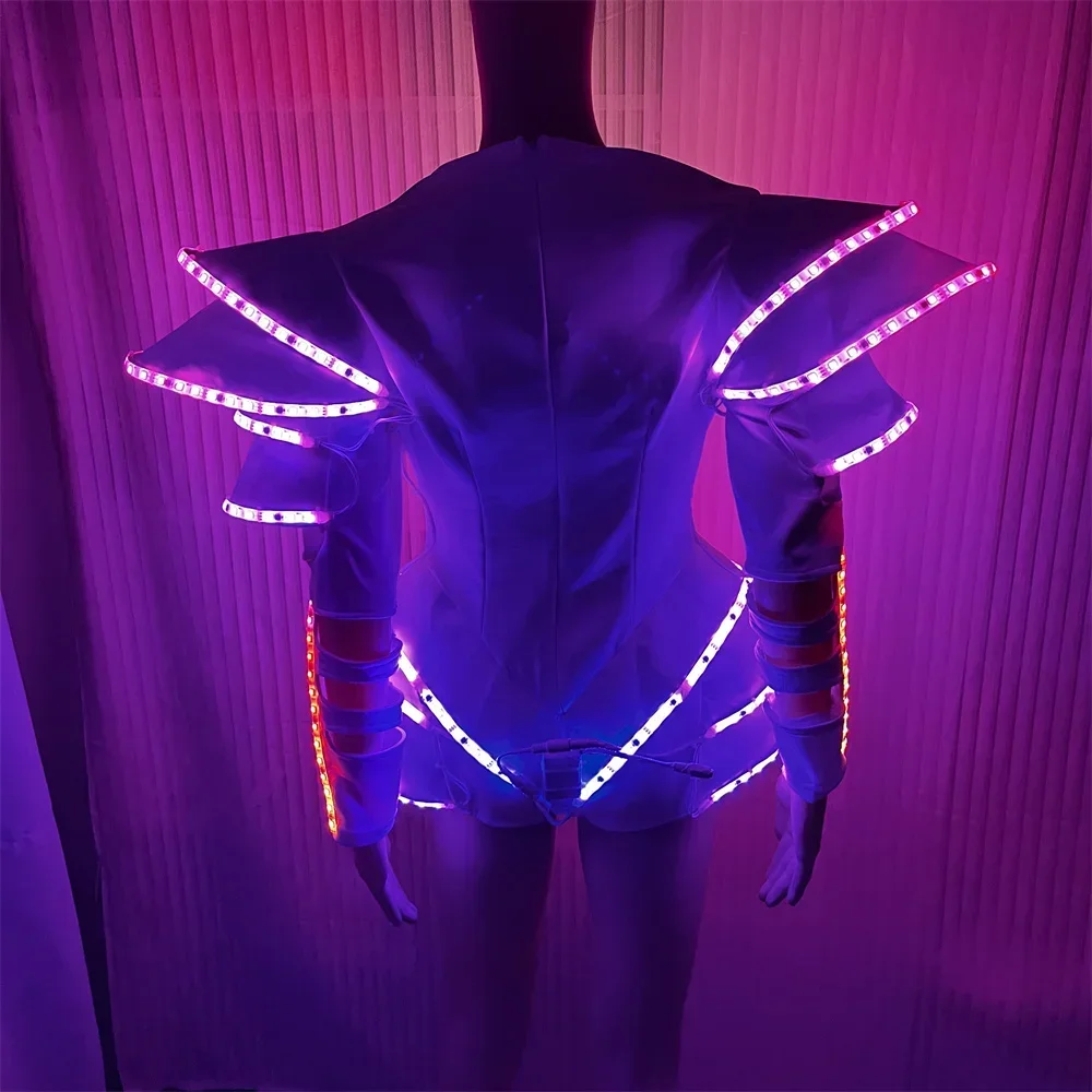 Cool RGB Full Color Led Costumes Skirt Light Up Luminous Clothes Stage Dance Performance Shirt Dancing Wedding Party Dress