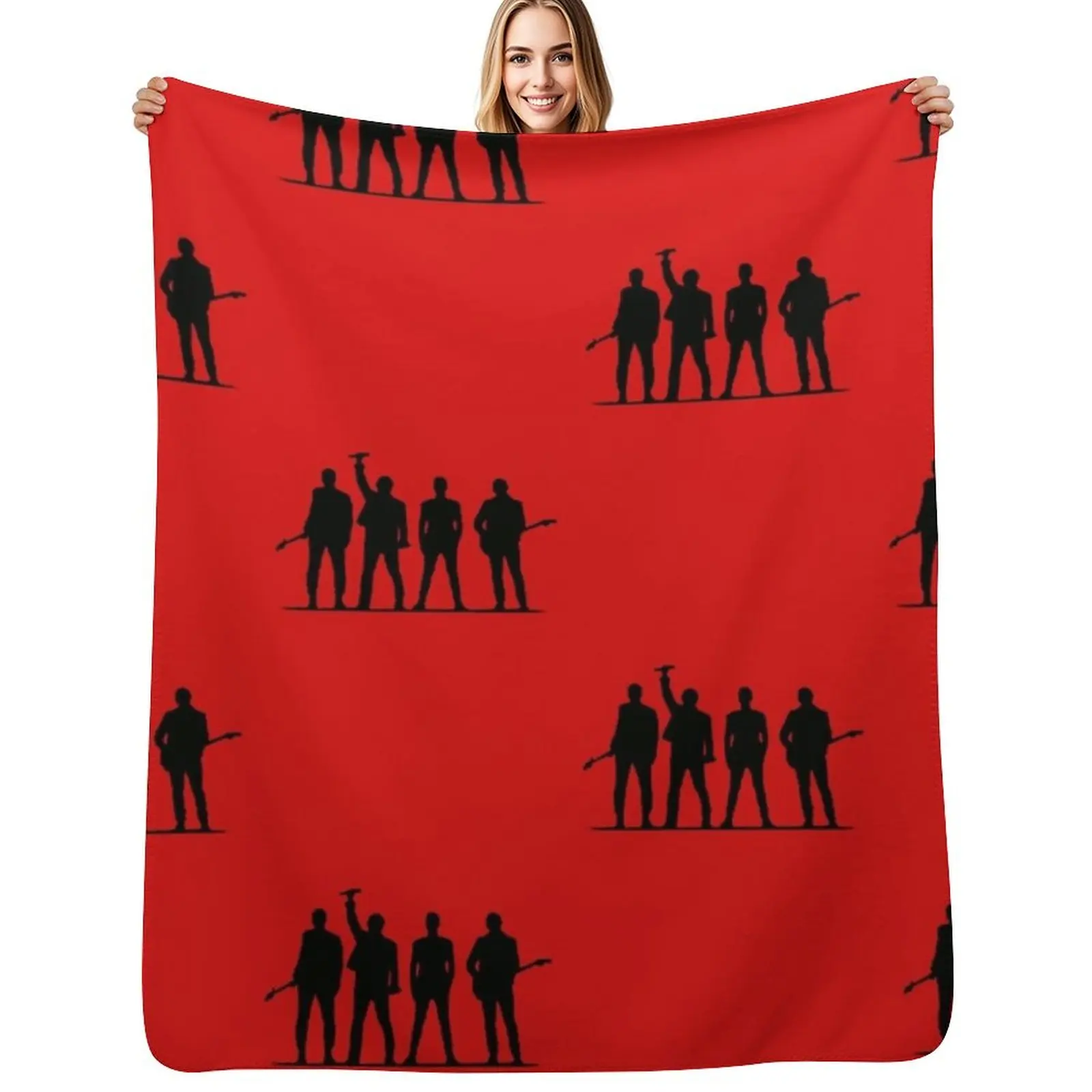 

U2 silhouette The Joshua Tree Tour Throw Blanket Foldable Soft Warm Blanket for Outdoor Use