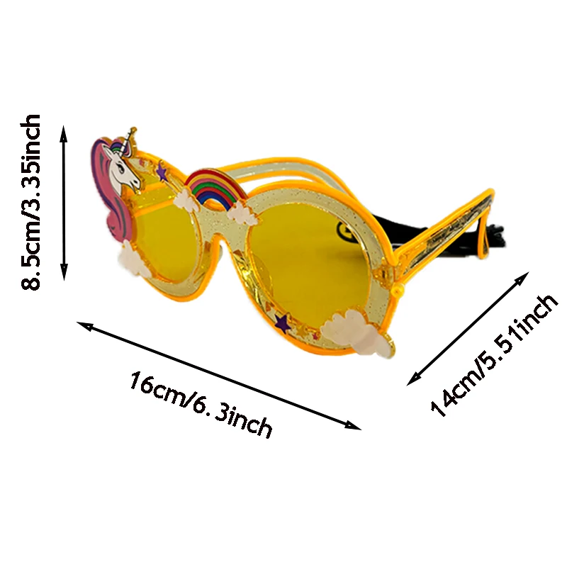 유니콘 테마 파티 LED 라이트 업 안경, 무지개 말 유니콘 안경, 어린이 생일 베이비 샤워 용품, 사진 소품