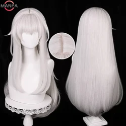 HSR Clara Cosplay Wig 75cm Long Straight Hair Silver Pink Wigs Heat Resistant Synthetic Wigs Halloween Party