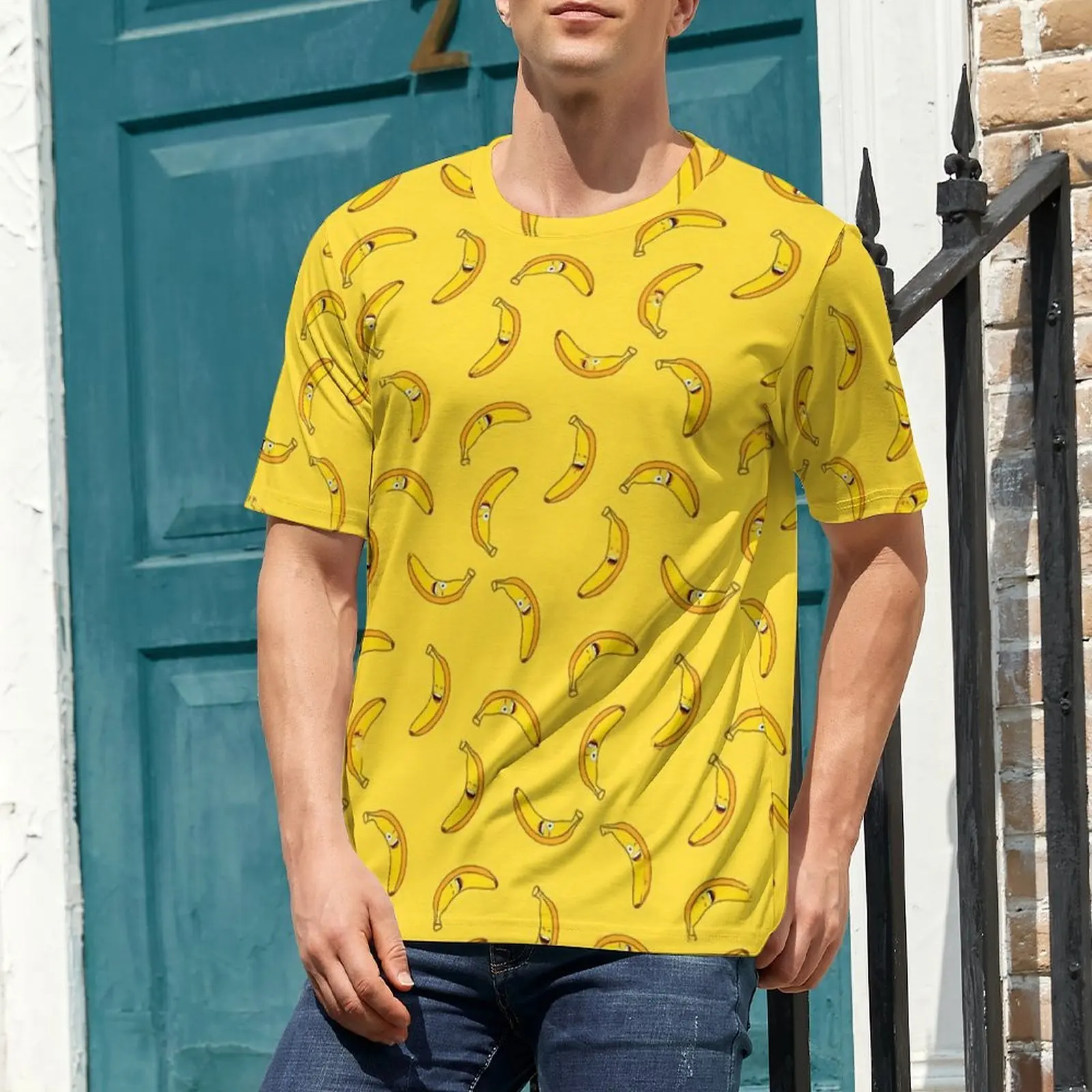 Banana Laugh T-Shirt For Men Abstract Fruit O Neck T Shirts Summer Trending Clothing Short Sleeve Basic Big Size Tee Shirt