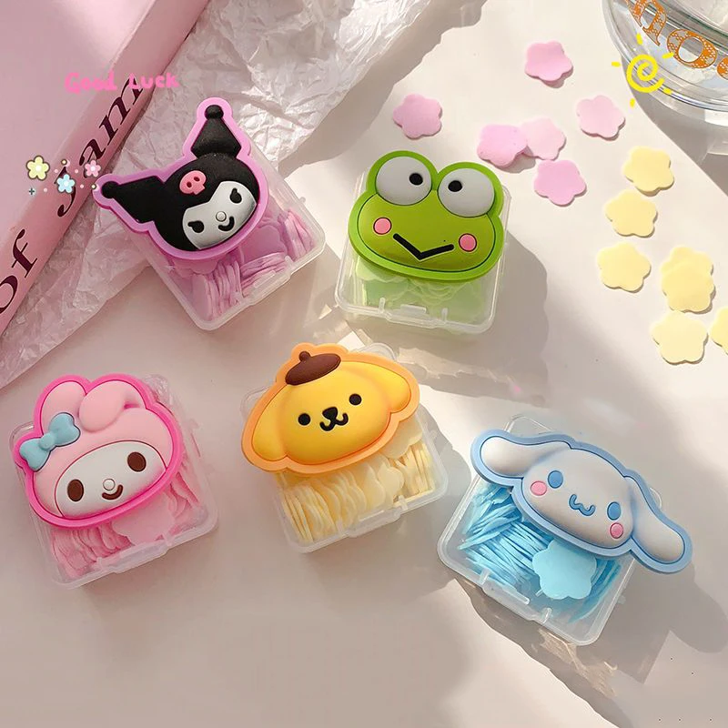 Sanrio Kawaii Anime My Melody Disposable Hand Soap Tablets Cute Sweet Cinnamoroll Cartoon Portable Soap Flake Lovely Gifts Kids