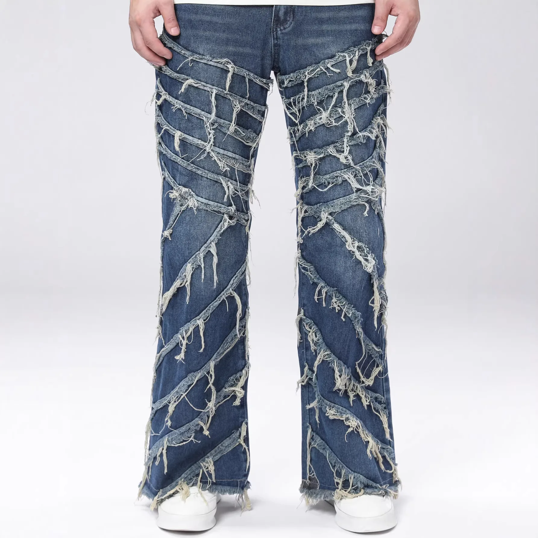 Men's Jeans American Vintage High Street Dark Blue Bulletless Flared Pants
