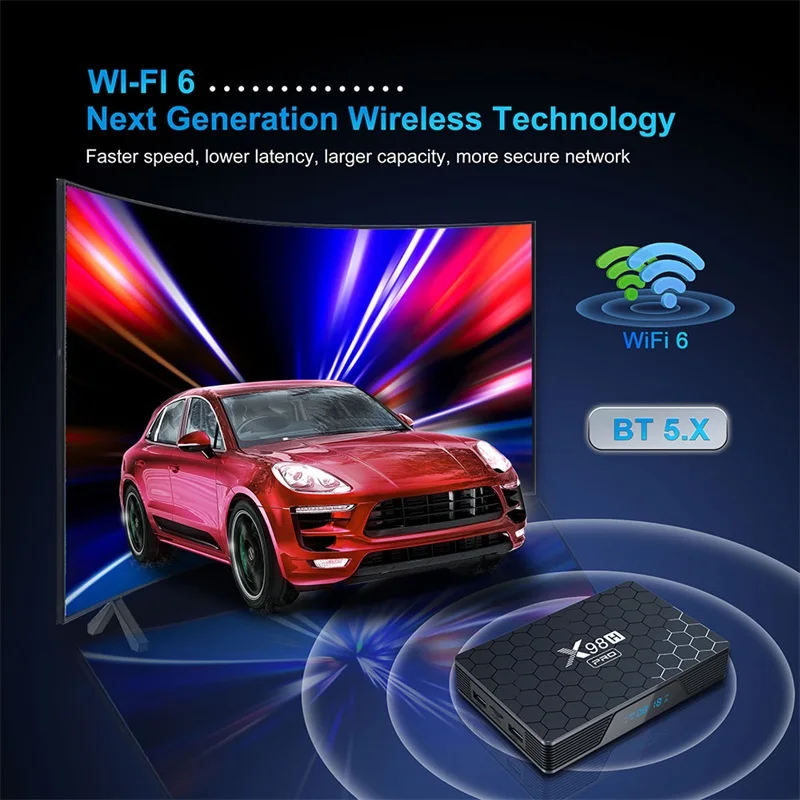 X98H PRO Smart TV BOX Android 12 Allwinner H618 4G 32G 64G TVBOX 2.4/5G dual Wifi6 1000M BT5.0 H.265 4K Chơi Phương Tiện Set Top Box