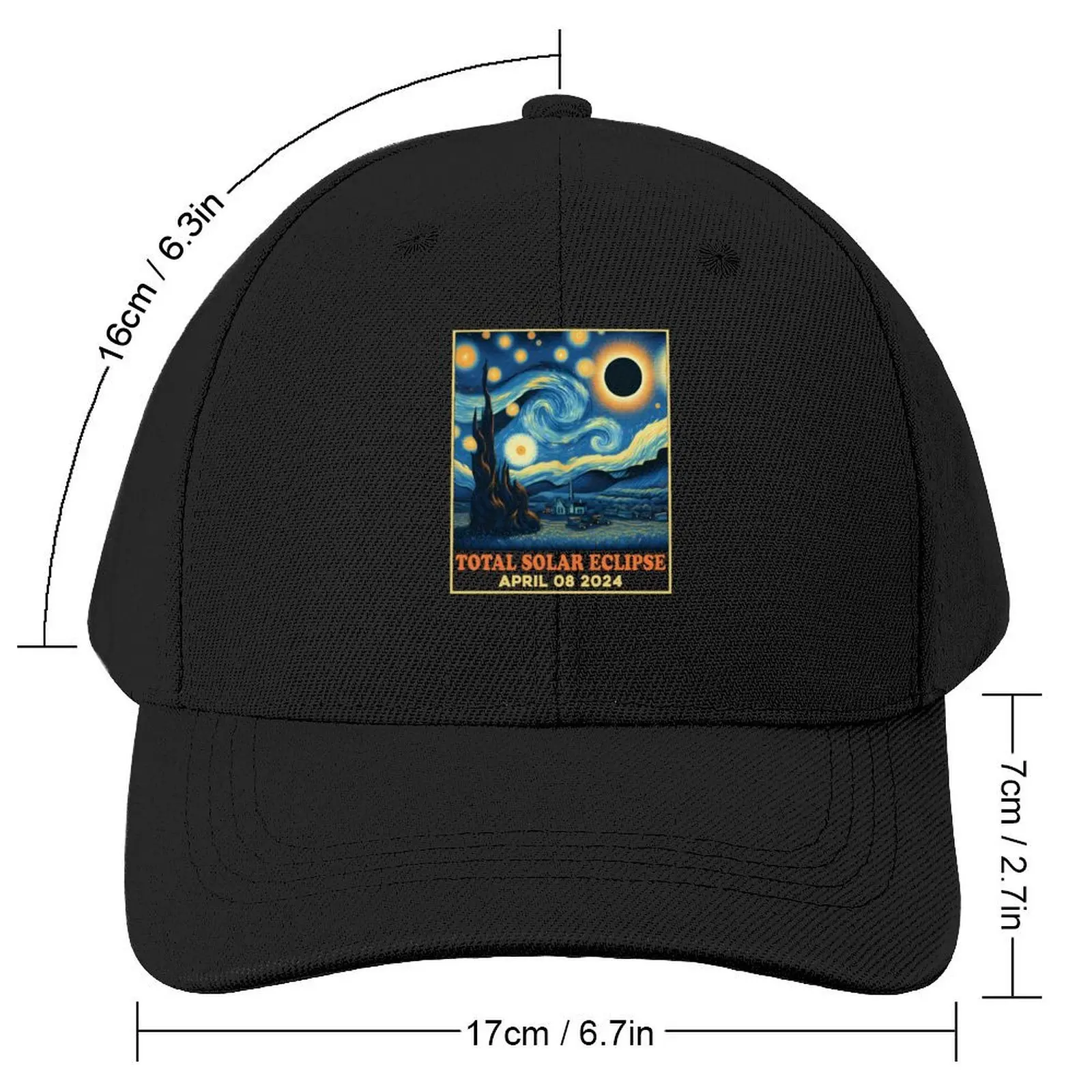 Total Solar Eclipse April 8 2024 Baseball Cap hiking hat Big Size Hat Golf Women Men's