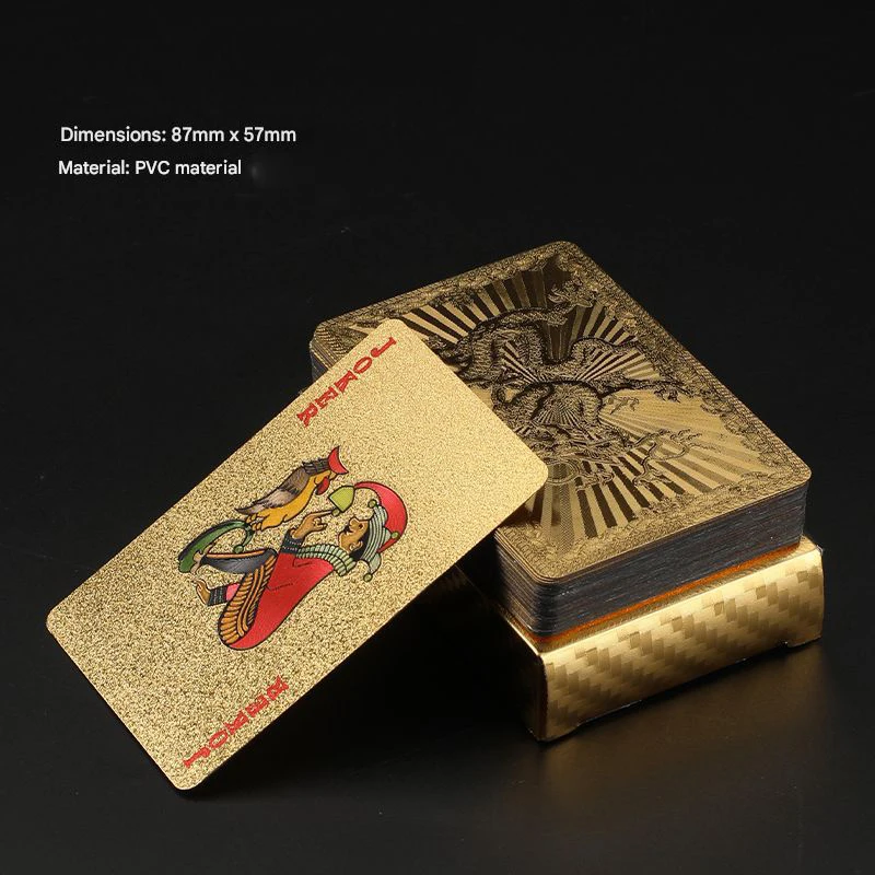 Golden Foil PVC Poker Cards | Waterproof, Durable, Scratch-resistant, Ideal for Family Gatherings and Special Events