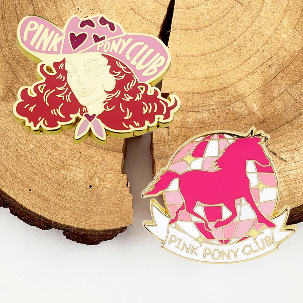 

Pink Pony Club Chappell Roan Cowgirl Enamel Pin Music Badge Creative Jewelry Fans Collection Lapel Brooch Souvenirs accessories
