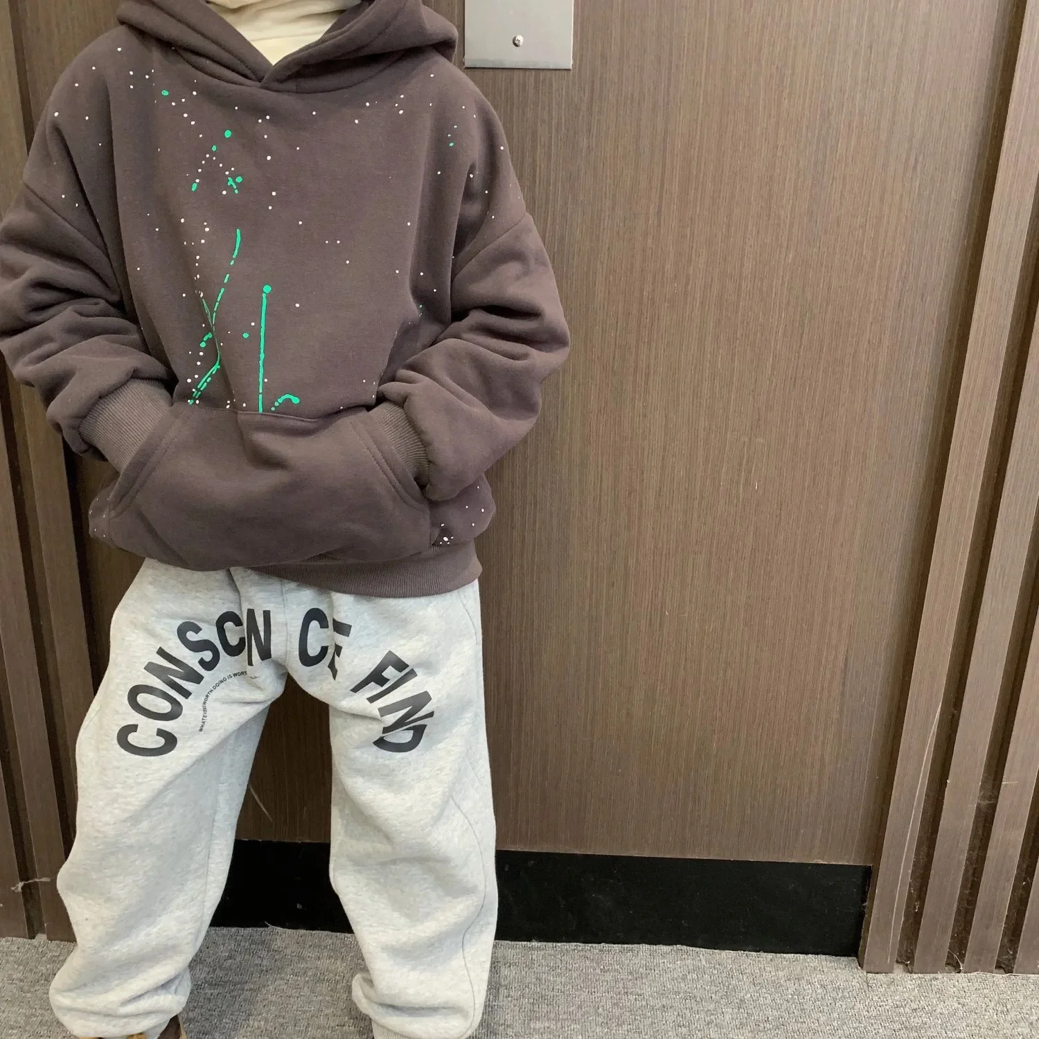 2023New boys' Hoodie, Winter Plush Thick Single Layer Top, children's Casual Pullover, 2-12 - Year Old Clothing