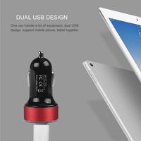 USB Car Charger 12-24V LED Digital Car Adapter Socket Quick Car Phone Charger With LED Lamp For IPhone Xiaomi 3.1A QC3.0 2024