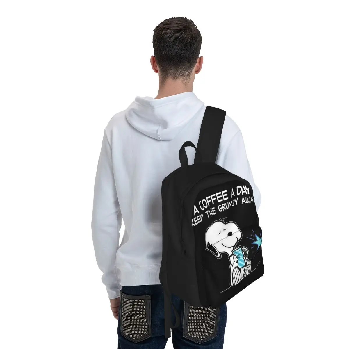 My Dog With Daily Coffee Snoopy Women Backpack Mochila Trend Children School Bag Computer Backpack Boy Girls Waterproof Rucksack