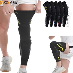 1Piece Padded Knee Compression Sleeves Long Leg Sleeve Calf Protection for Sports - Soccer Knee Pads Shin Brace for Adult Youth